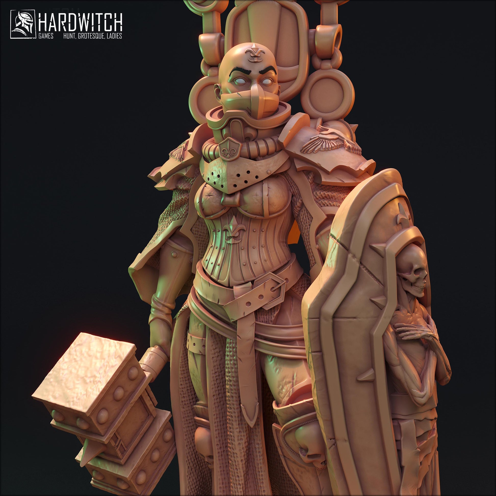 Sabbath Fidel | DnD Female Sci-fi Soldier Warrior Pin Up collectible Miniature | 32mm / 75mm | by Hardwitch Games