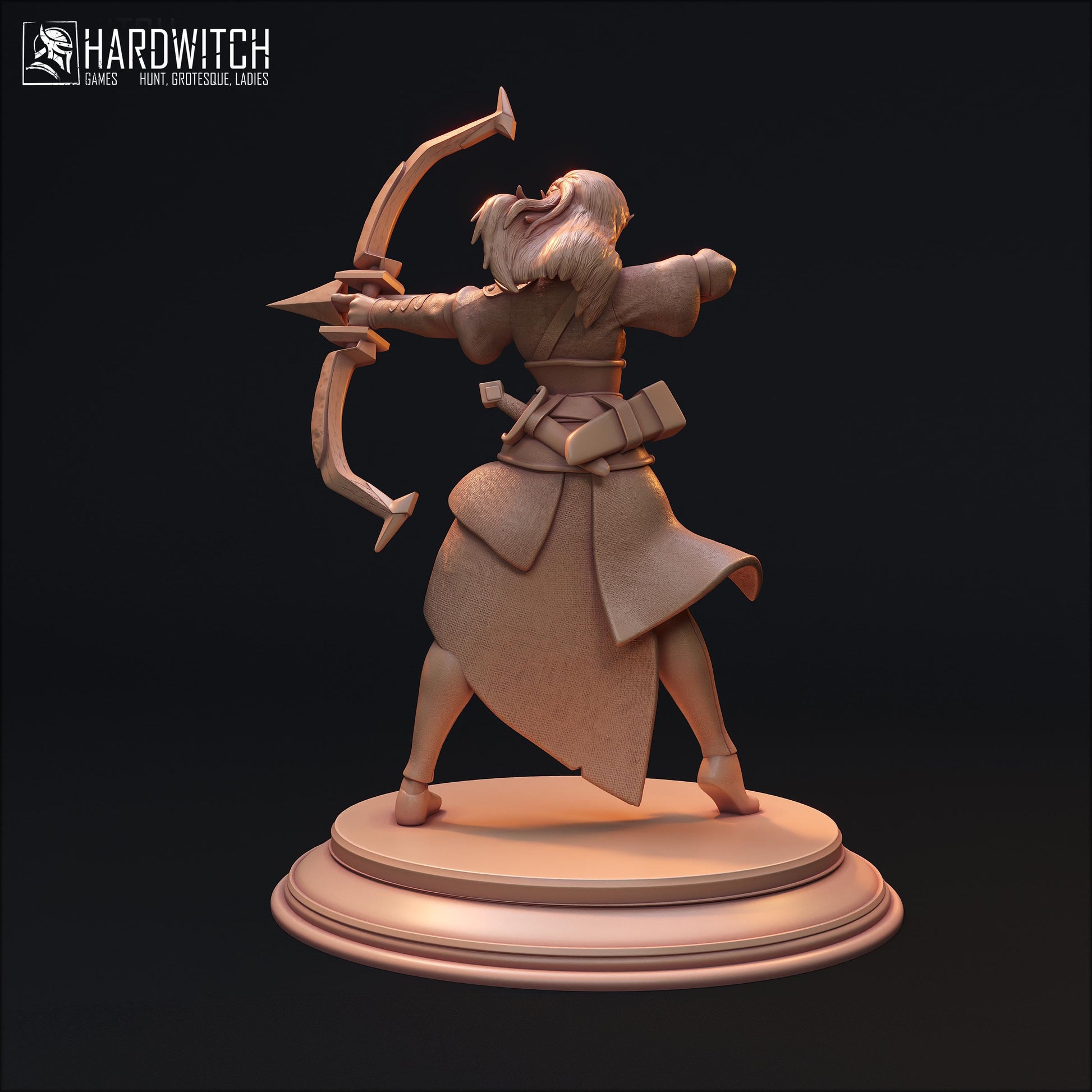 Trixx Barr | DnD Fantasy Human Archer Miniature | 32mm / 75mm | by Hardwitch Games