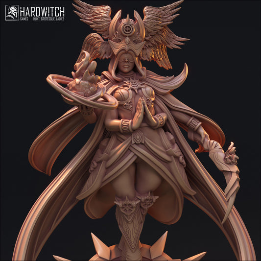 Attrakarda Tornik | DnD Female Fantasy Wizard Sorceress collectible Miniature | 32mm / 75mm | by Hardwitch Games