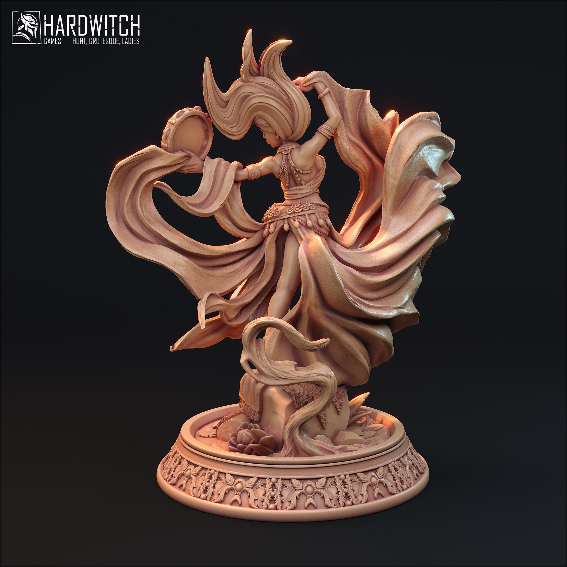 Pamela Traxis | DnD Female Fantasy Bard Dancer Wizard collectible Miniature | 32mm / 75mm | by Hardwitch Games