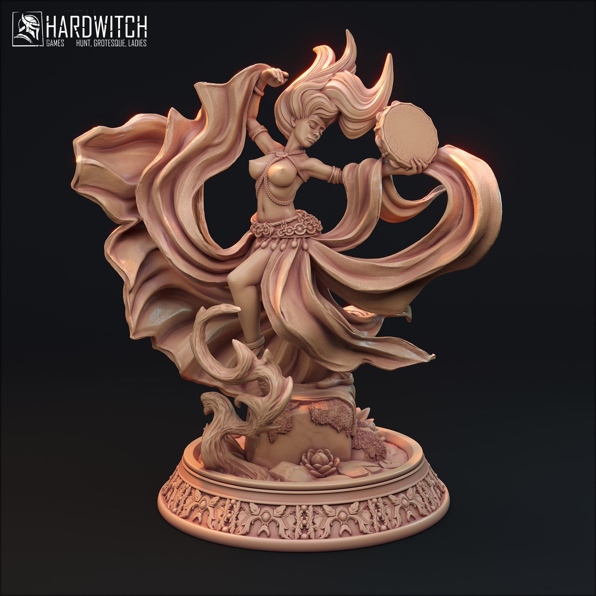 Pamela Traxis | DnD Female Fantasy Bard Dancer Wizard collectible Miniature | 32mm / 75mm | by Hardwitch Games