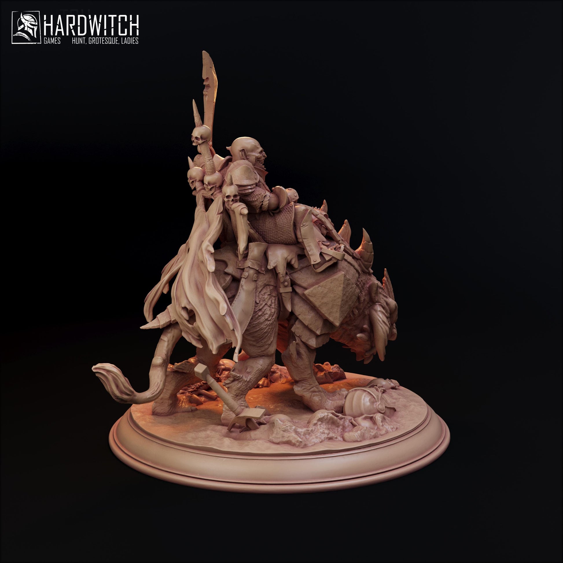 Zurek Groba | DnD Fantasy Goblin Cavalry Warrior collectible Miniature | 32mm / 75mm | by Hardwitch Games