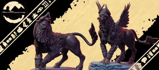 Sons of Lamassu | DnD Sphinx Chimera Monster Collectible Miniature | by 3DPZ Studios