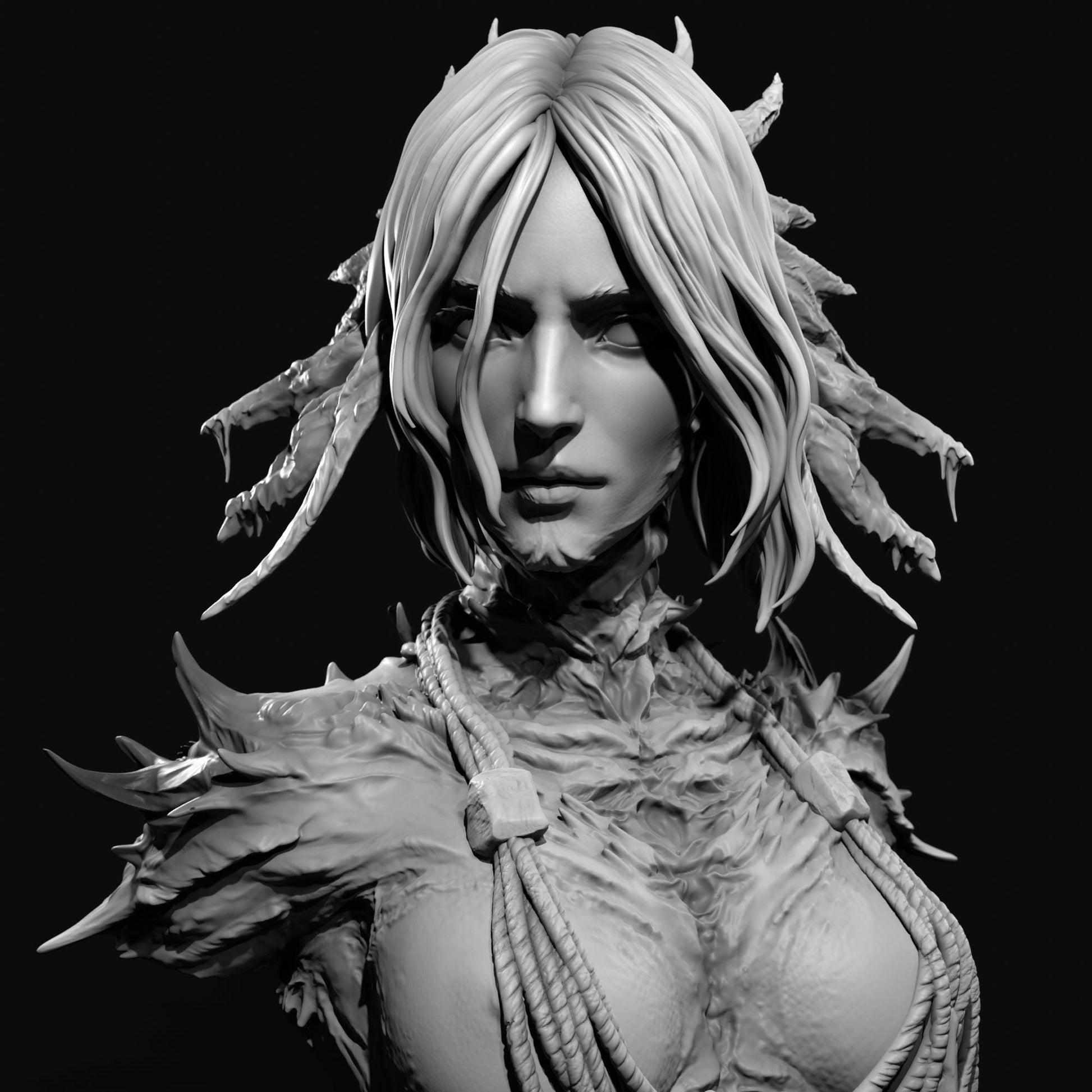 Harpy Bust | Female Demon Monster Girl Collectible Miniature Statue | by Arxila