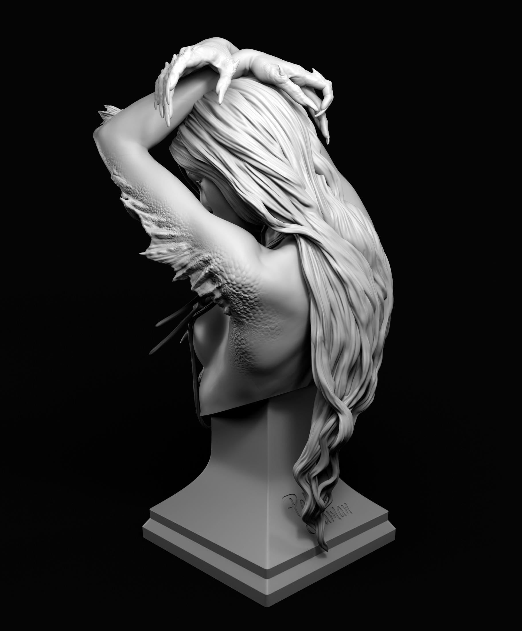 Naga | Female Mermaid Scylla Monster Girl Collectible Miniature Statue | by Arxila