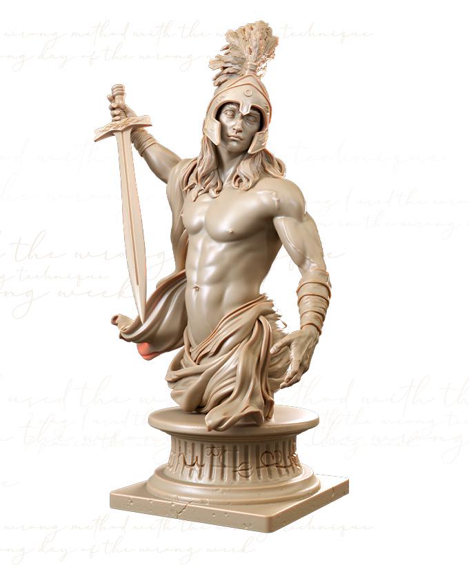 Apolo Busts | Greek Mythology Collectible 3D Printed Statue Diorama | by Authorseries Studio