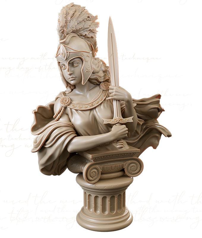 Diana Busts | Greek Mythology Collectible 3D Printed Statue Diorama | by Authorseries Studio