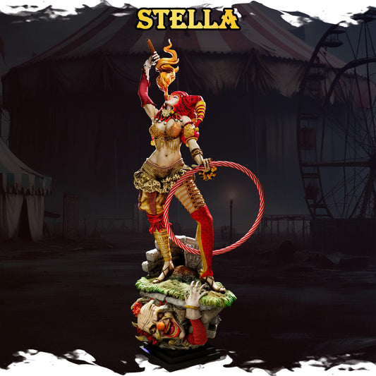 Stella, the Infernal Trapeze Artist | Female Fantasy Clown Circus of Madness Collectible Miniature | 32mm / 75mm | by Underworld Miniatures