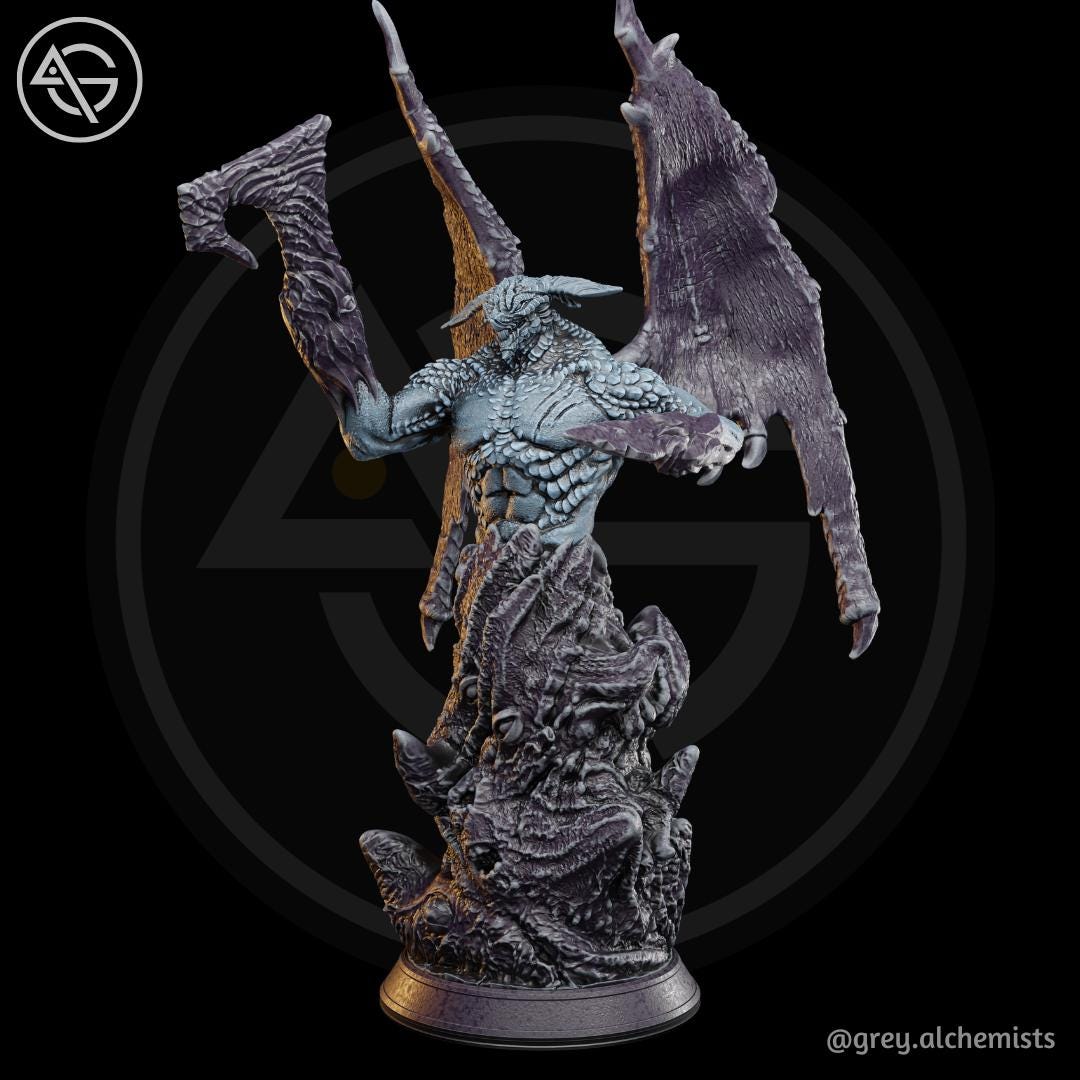 Kaldaroth, the Shadow Demon | DnD Fantasy Demon Lord Monster Collectible Resin Miniature | 75mm | by Grey Alchemists