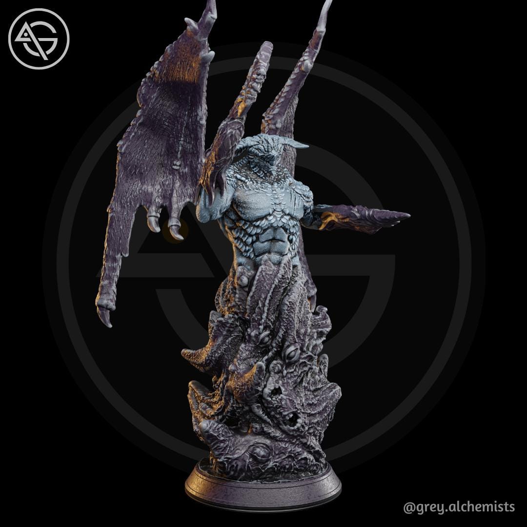 Kaldaroth, the Shadow Demon | DnD Fantasy Demon Lord Monster Collectible Resin Miniature | 75mm | by Grey Alchemists