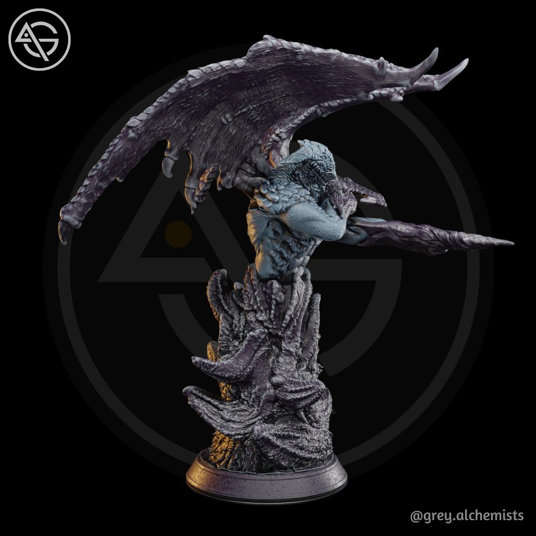 Kaldaroth, the Shadow Demon | DnD Fantasy Demon Lord Monster Collectible Resin Miniature | 75mm | by Grey Alchemists