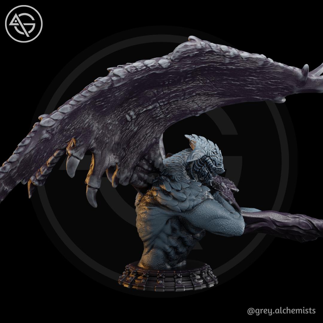 Kaldaroth, the Shadow Demon | DnD Fantasy Demon Lord Monster Collectible Resin Miniature | 75mm | by Grey Alchemists