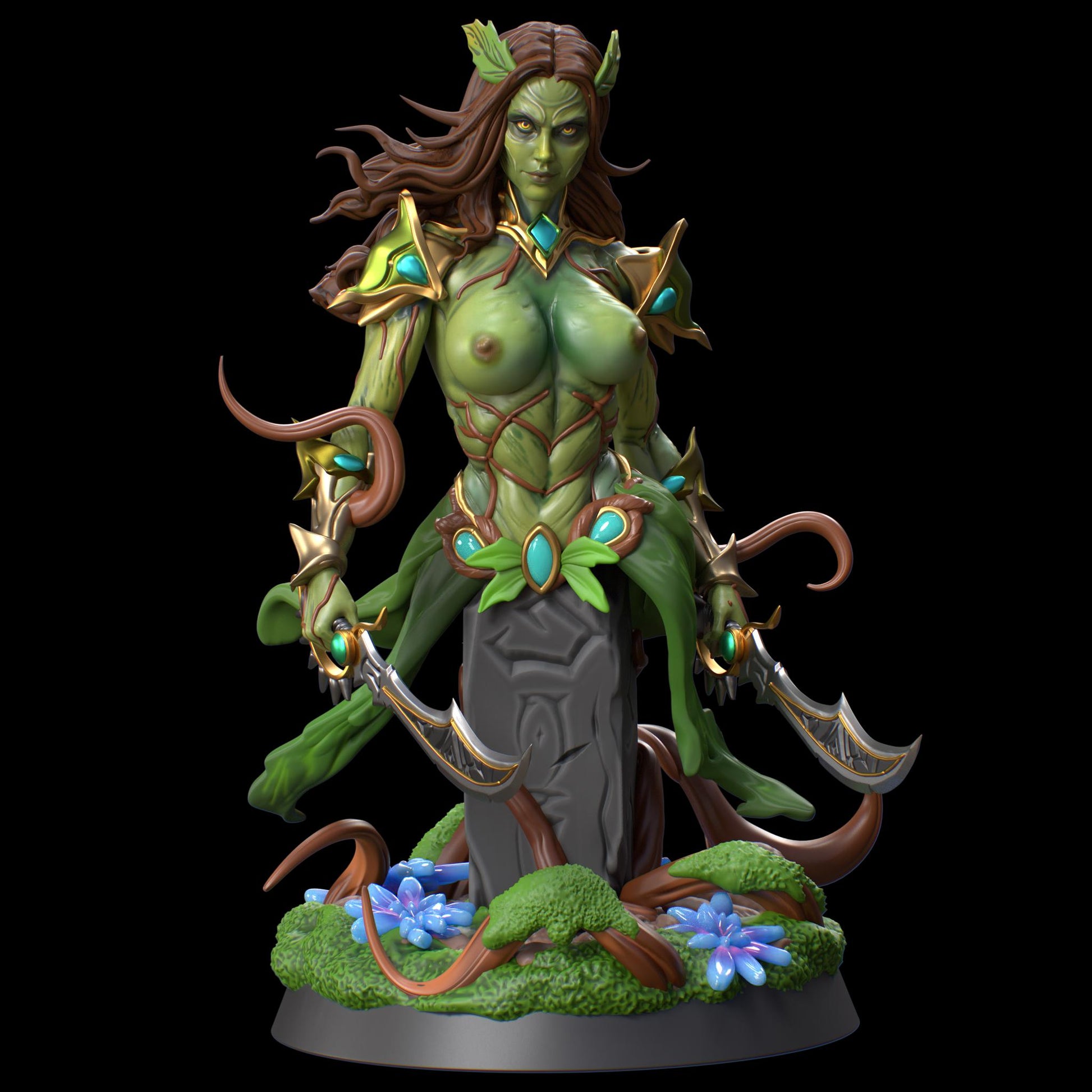 Verdalith | DnD Female Dryad Hamadryad Druid Rogue Collectible Tabletop Pinup Miniature | 40mm / 75mm | by Hold My Miniatures