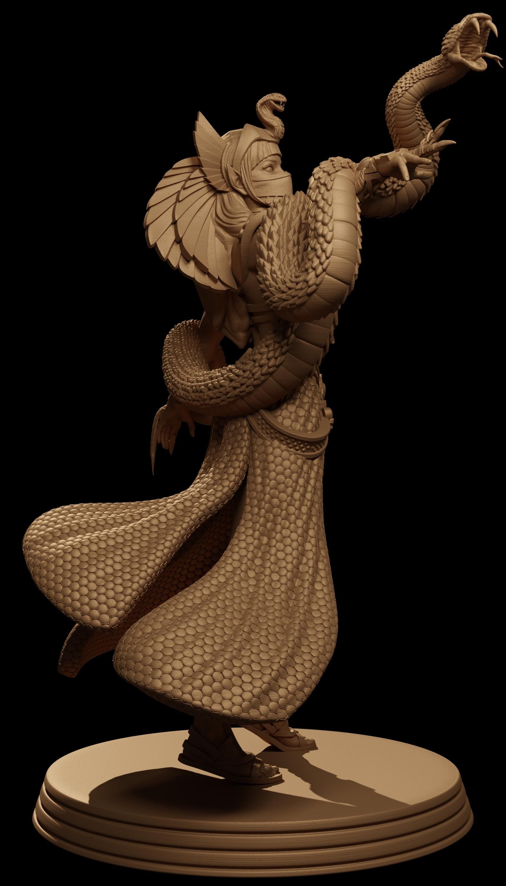 Tiadura, the Snake Sorcerer | DnD Female Human Druid Warlock Egyptian Collectible Tabletop Miniature | 32mm / 75mm | by Jugglers Miniatures