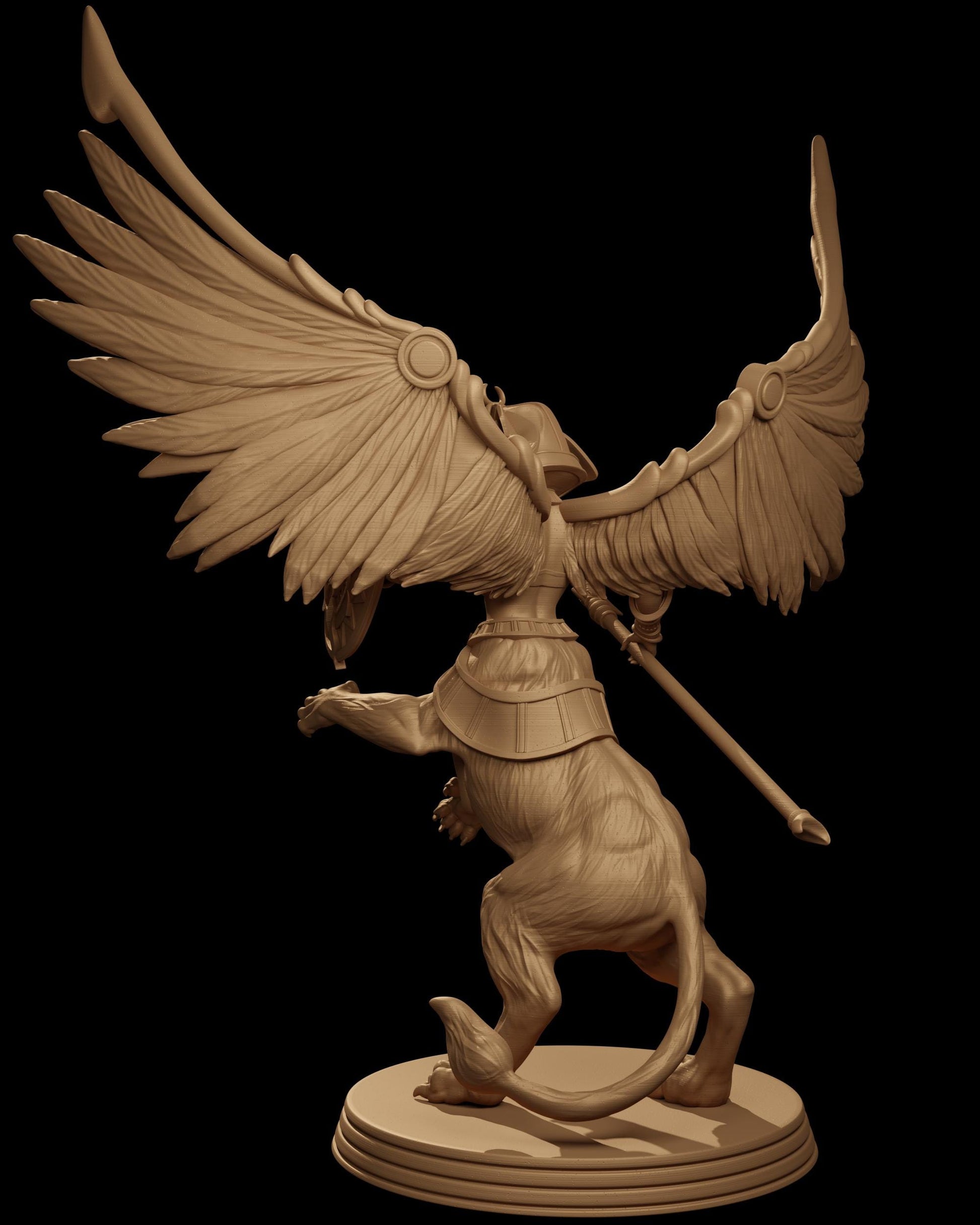 Nefareen, the Sphinx Warrior | DnD Female Sphinx Fighter Egyptian Collectible Tabletop Miniature | 32mm / 75mm | by Jugglers Miniatures