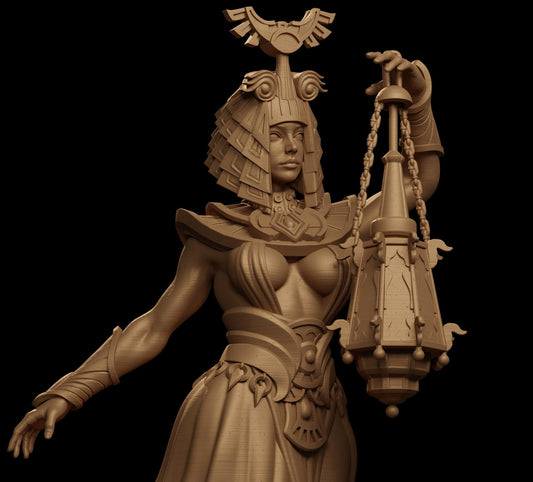 Rousa, the Wizard Pathfinder | DnD Female Human Warlock Witch Egyptian Collectible Tabletop Miniature | 32mm / 75mm | by Jugglers Miniatures