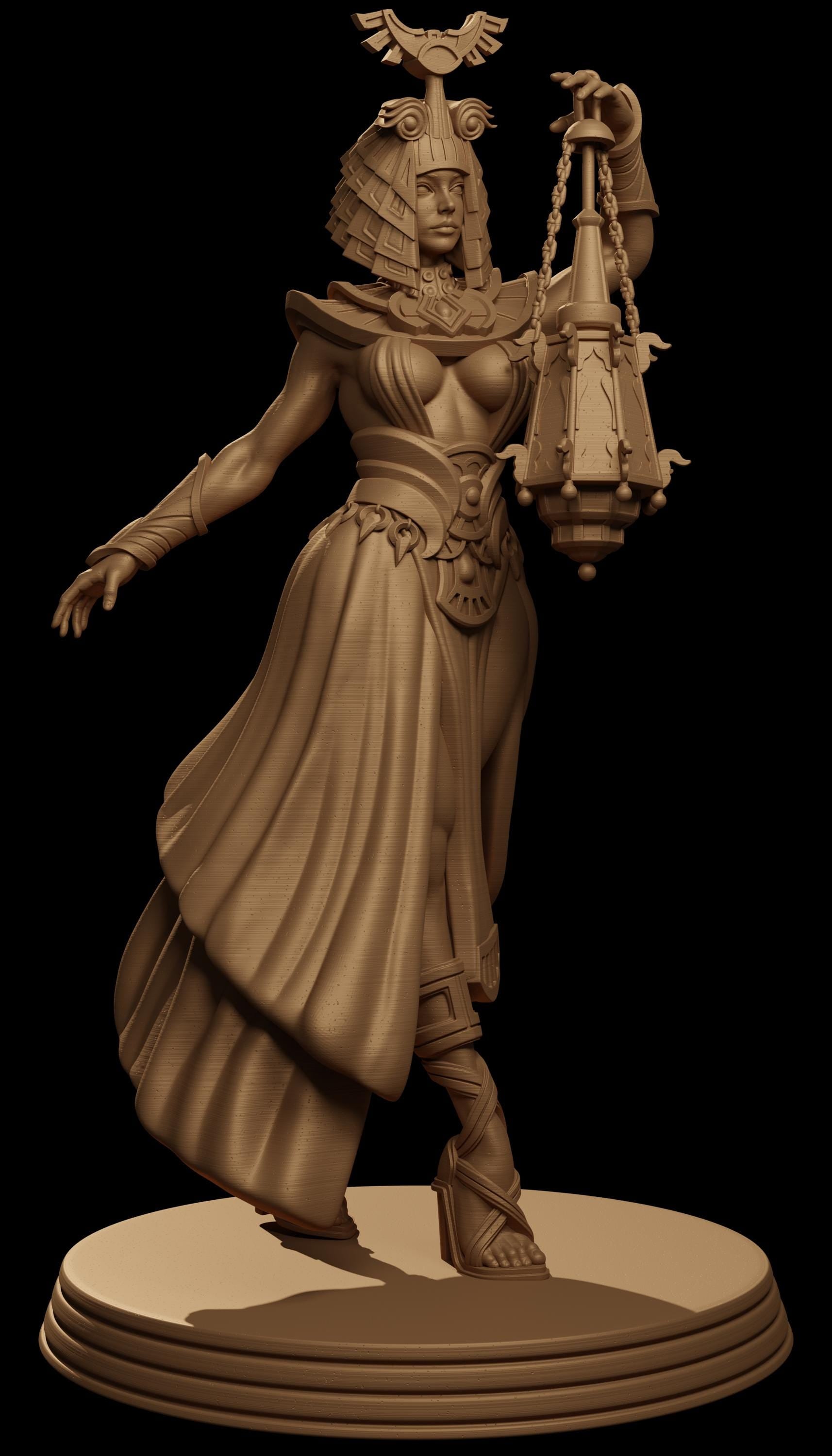 Rousa, the Wizard Pathfinder | DnD Female Human Warlock Witch Egyptian Collectible Tabletop Miniature | 32mm / 75mm | by Jugglers Miniatures