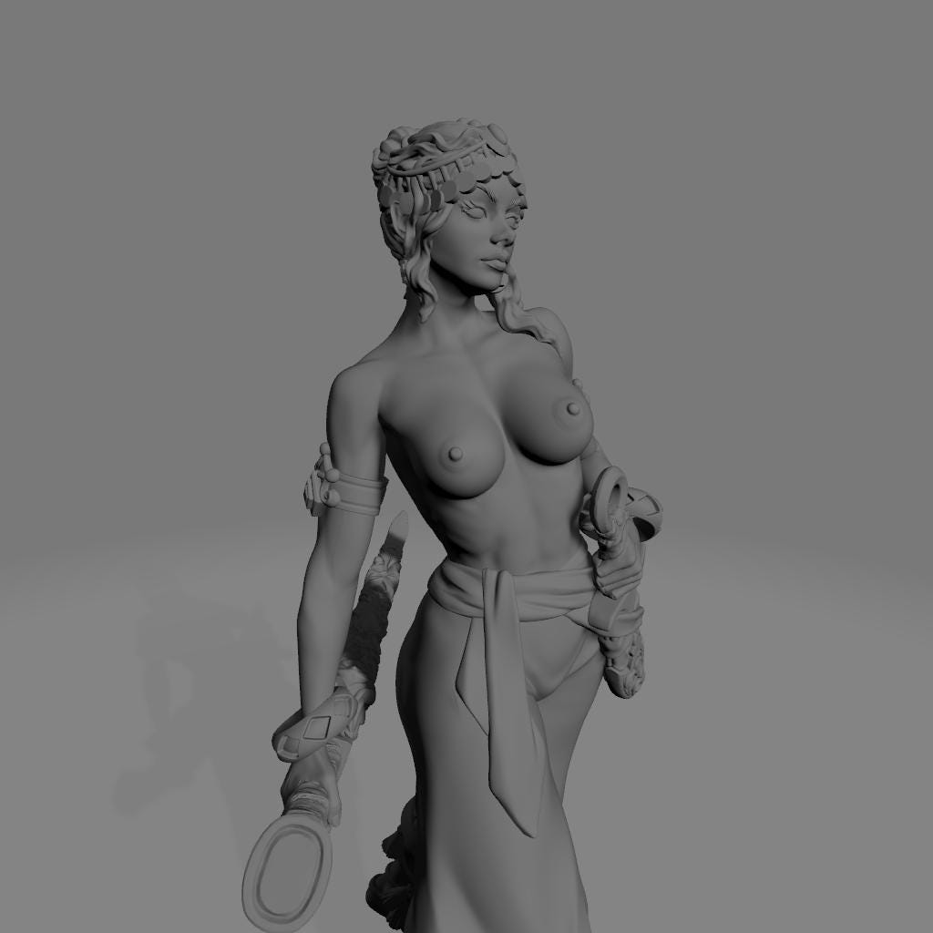 Chandani | DnD Female Warrior Rogue Fighter Collectible Tabletop Pinup Miniature | 32mm / 75mm | by Miniatures Cave