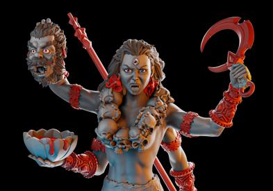Qali | DnD Female Warrior Rogue Fighter Collectible Tabletop Pinup Miniature | 32mm / 75mm | by Miniatures Cave