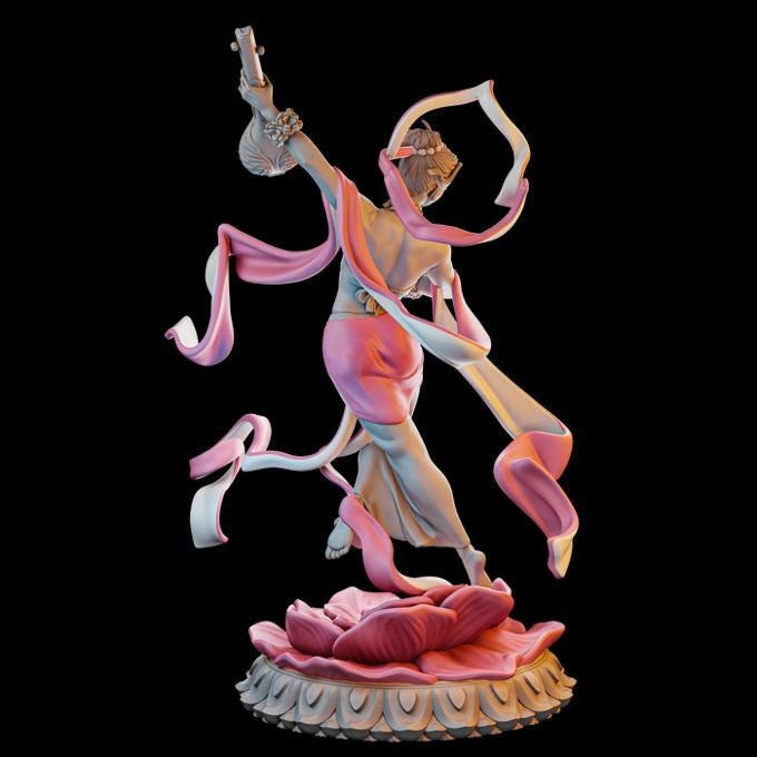 Urvashi | DnD Female Bard Dancer Collectible Tabletop Pinup Miniature | 32mm / 75mm | by Miniatures Cave