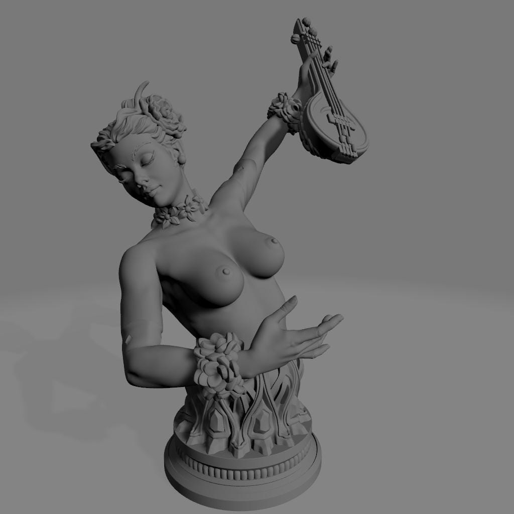 Urvashi | DnD Female Bard Dancer Collectible Tabletop Pinup Miniature | 32mm / 75mm | by Miniatures Cave