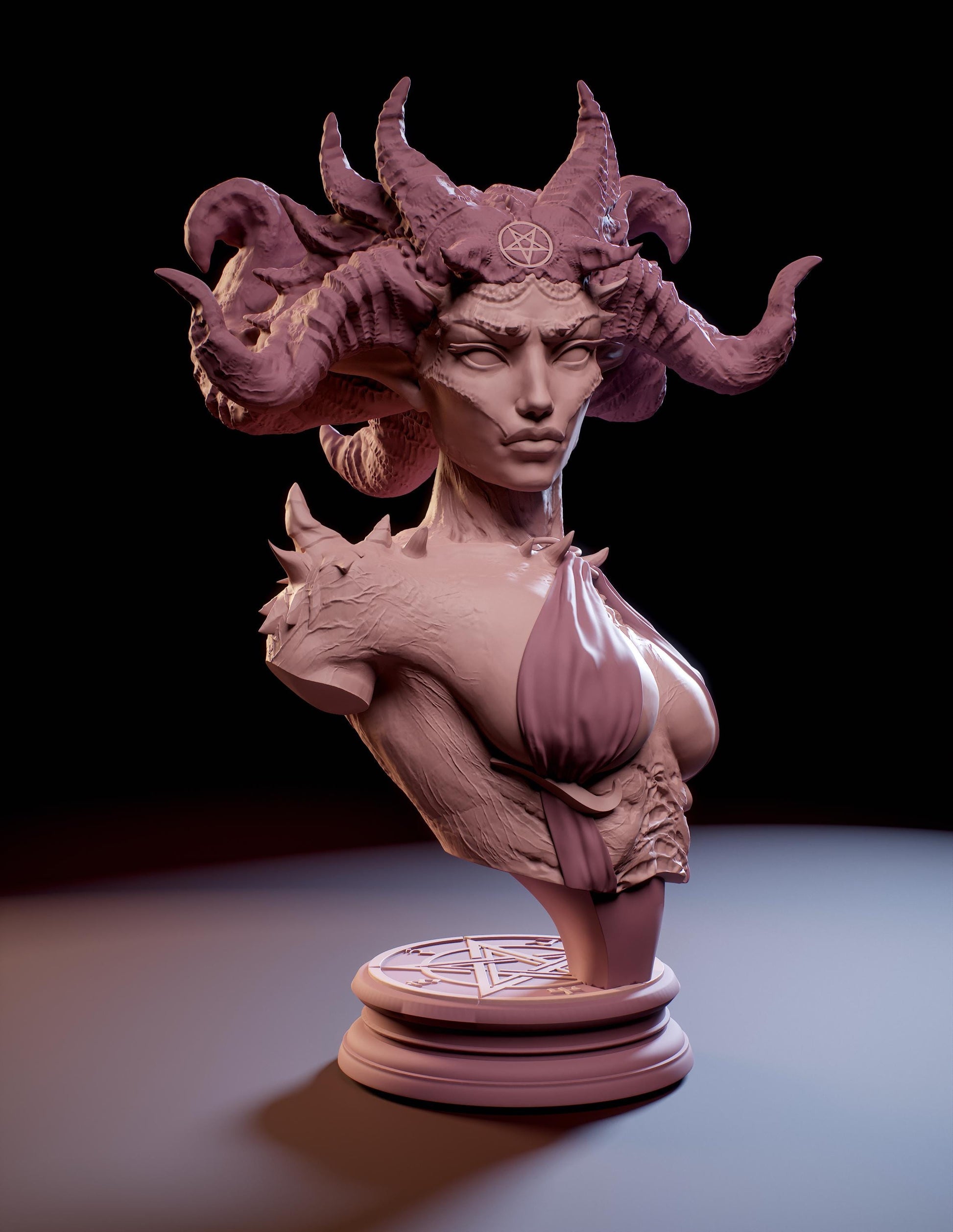 Mistress of the Inferno Bust | Collectibl Hobby Unpainted Resin Sculpture Statue Miniature | by Mini Dreams