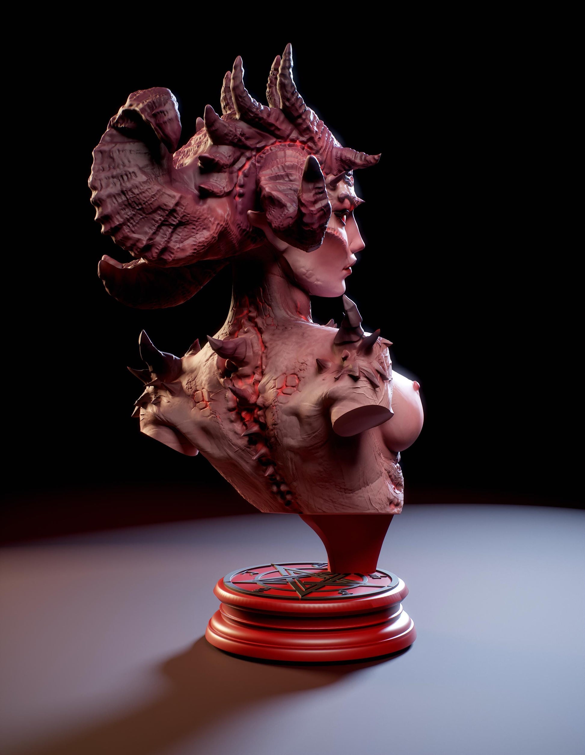 Mistress of the Inferno Bust | Collectibl Hobby Unpainted Resin Sculpture Statue Miniature | by Mini Dreams