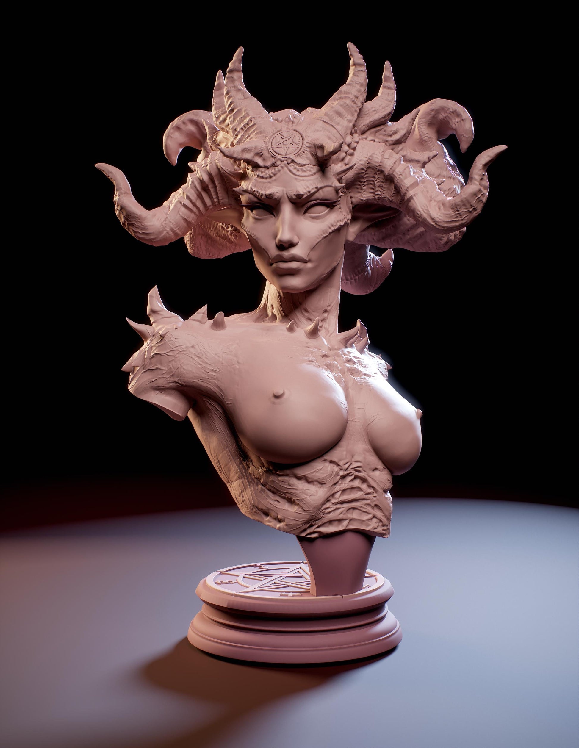 Mistress of the Inferno Bust | Collectibl Hobby Unpainted Resin Sculpture Statue Miniature | by Mini Dreams