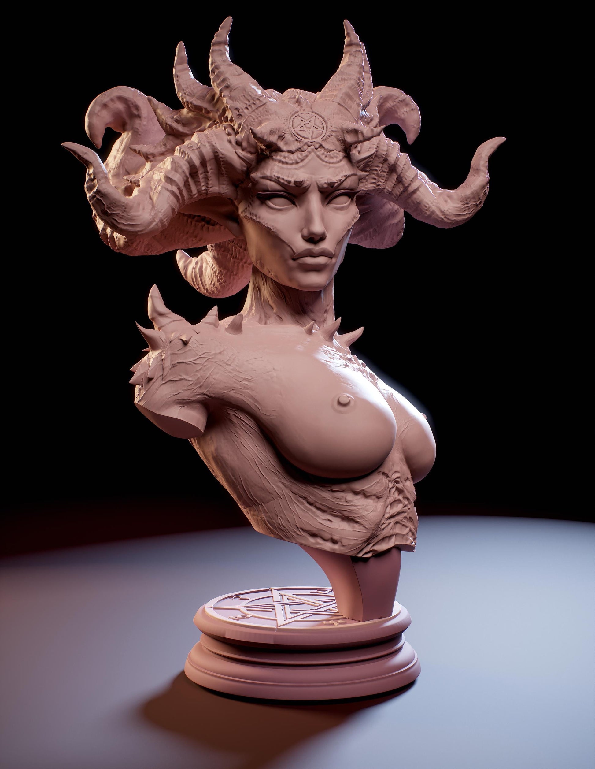 Mistress of the Inferno Bust | Collectibl Hobby Unpainted Resin Sculpture Statue Miniature | by Mini Dreams