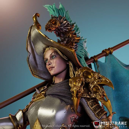 Captain Aralys | DnD Female Paladin Knight Collectible Resin Miniature | 75mm | by Mojibake Collectibles