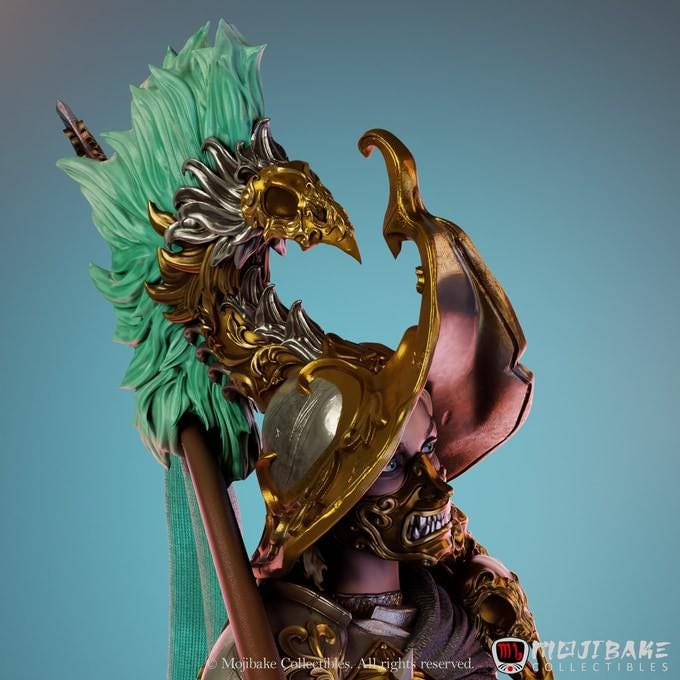 Captain Aralys | DnD Female Paladin Knight Collectible Resin Miniature | 75mm | by Mojibake Collectibles