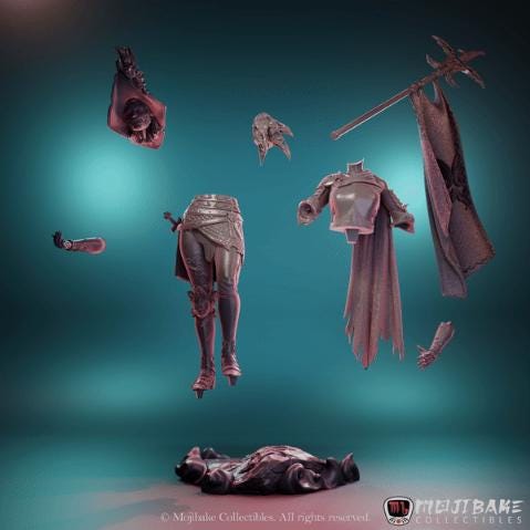 Captain Aralys | DnD Female Paladin Knight Collectible Resin Miniature | 75mm | by Mojibake Collectibles