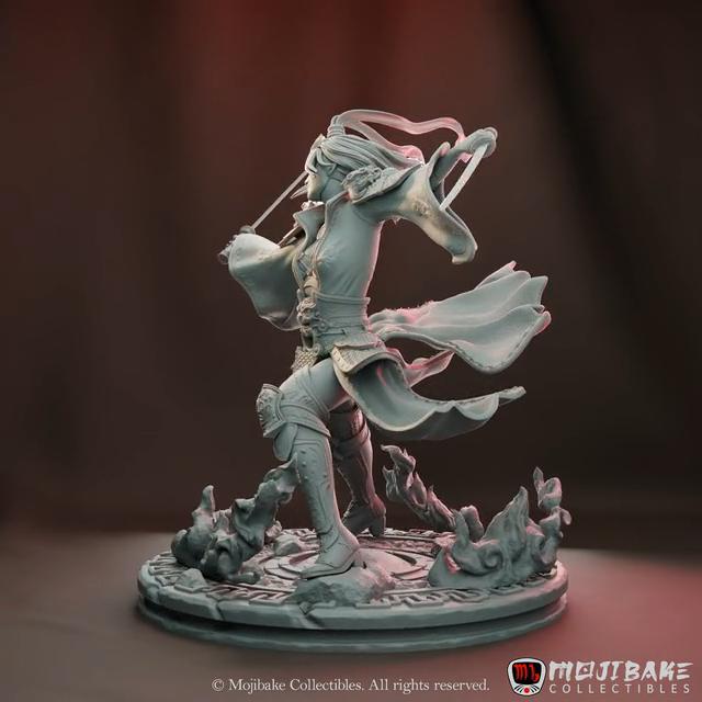 Li Mei, the Blades of Harmony | Female Wuxia Collectible Resin Miniature Statue | 75mm | by Mojibake Collectibles