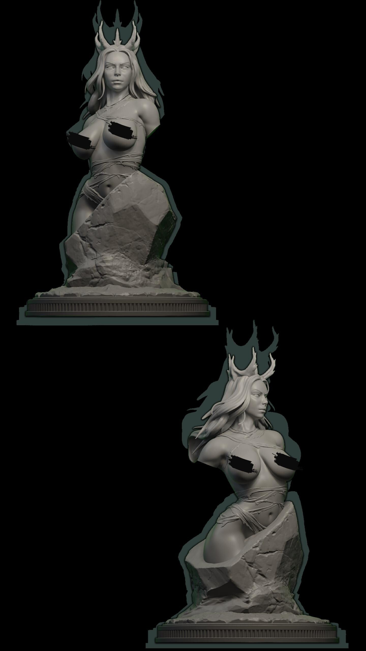 The Harvester | Female Fantasy Reaper Halloween Collectible Resin Pin-up Miniature Statue | by Post Prints