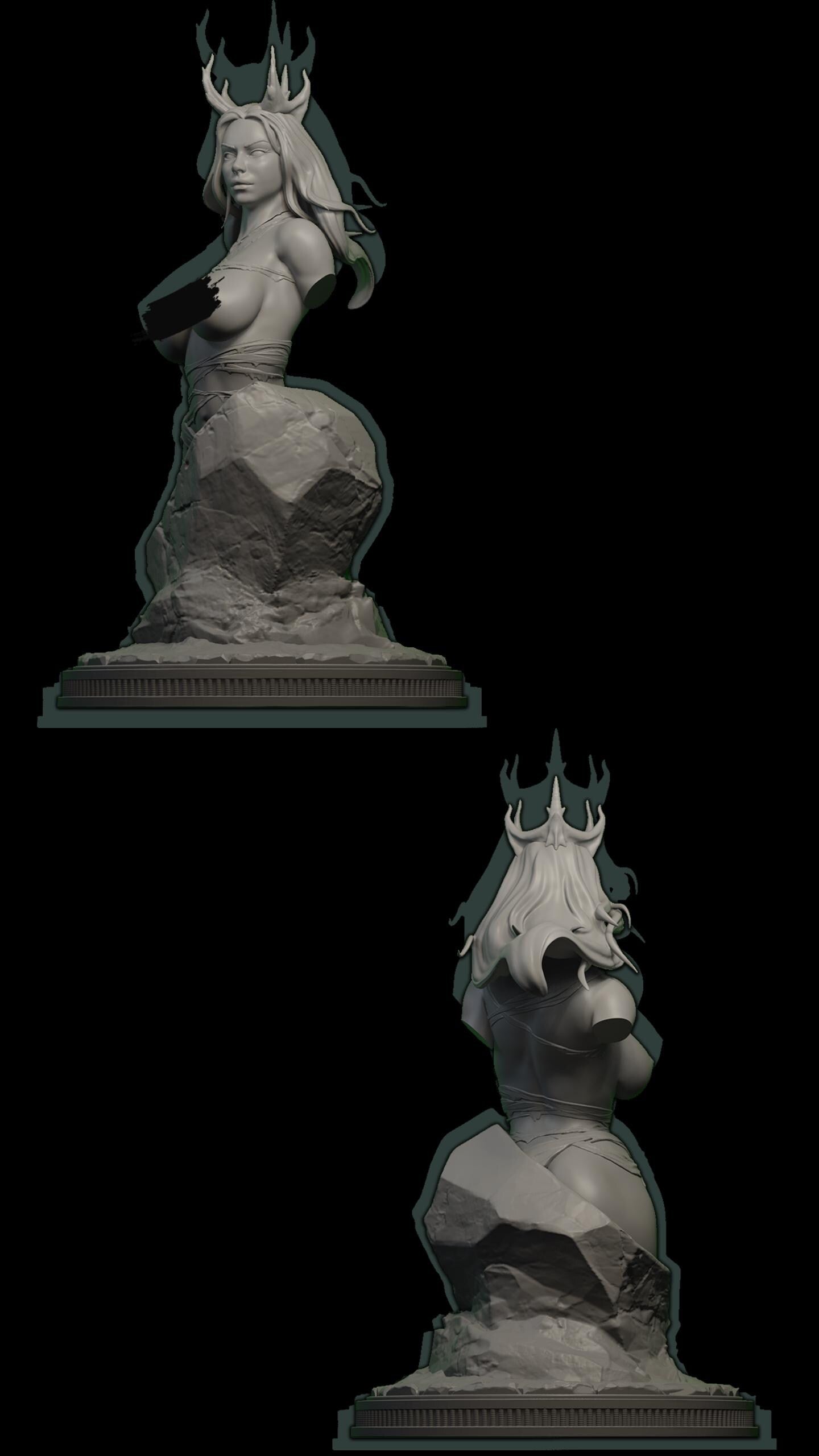 The Harvester | Female Fantasy Reaper Halloween Collectible Resin Pin-up Miniature Statue | by Post Prints