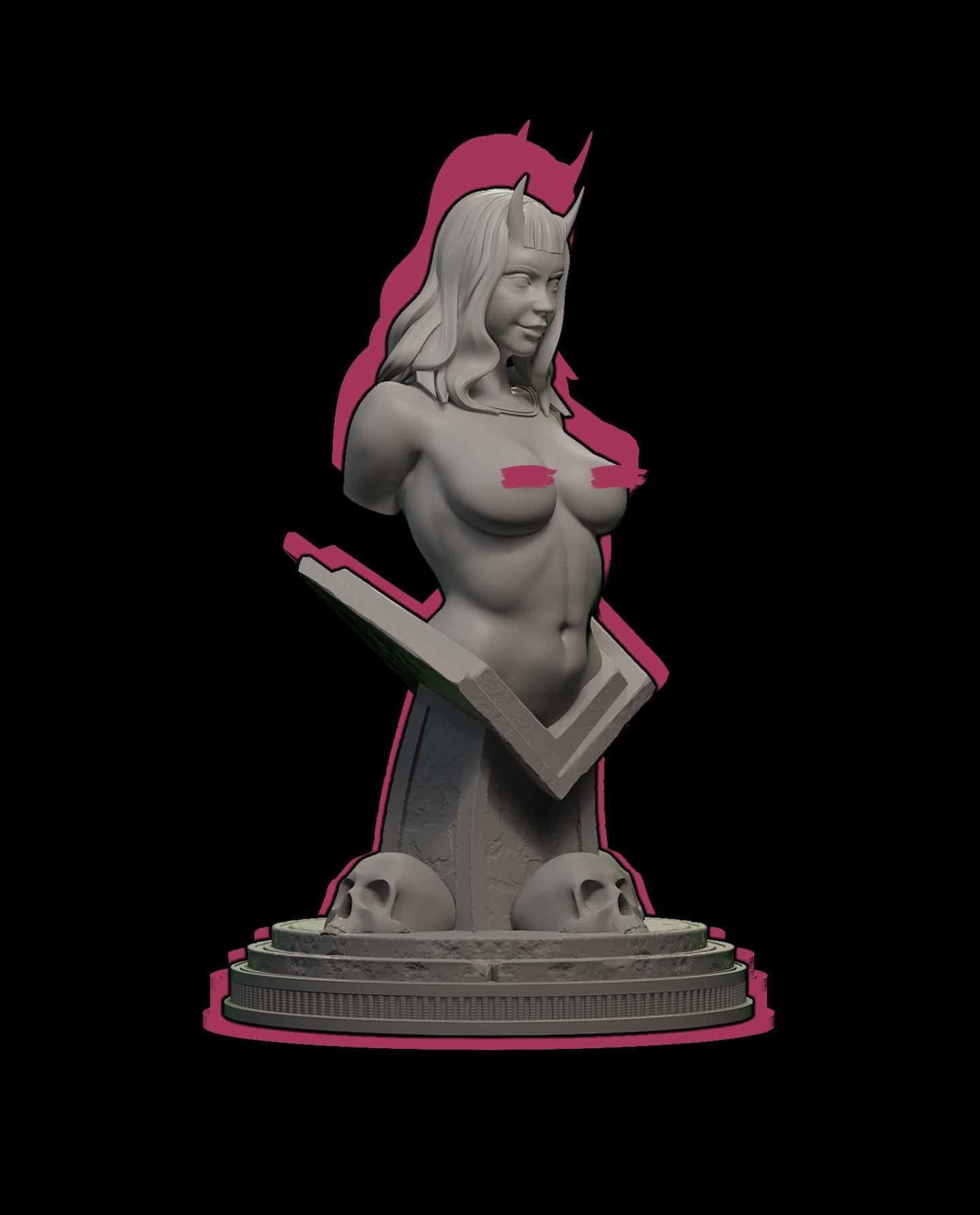 Wings of Hell - Red | Female Fantasy Demon succubus Collectible Resin Pin-up Miniature Statue | by Post Prints