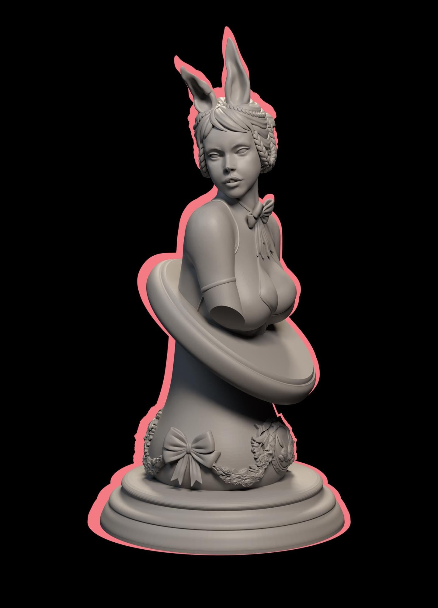 Seductive Bunny Girl | Female Fantasy Kemonimimi Collectible Resin Pin-up Miniature Statue | by Post Prints