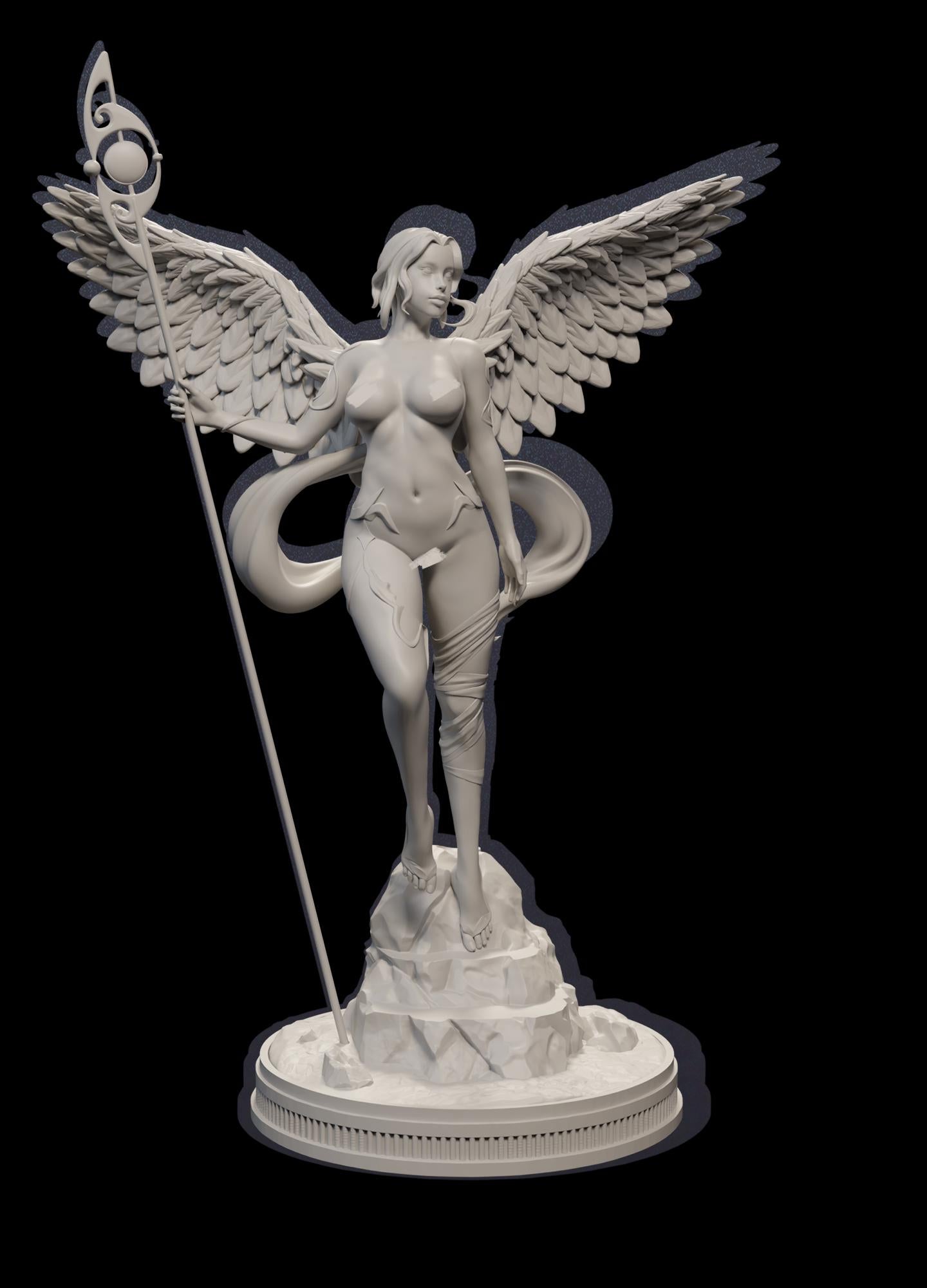 Elyndra | Female Angel Holy Divine Collectible Resin Pinup Miniature | by Post Prints