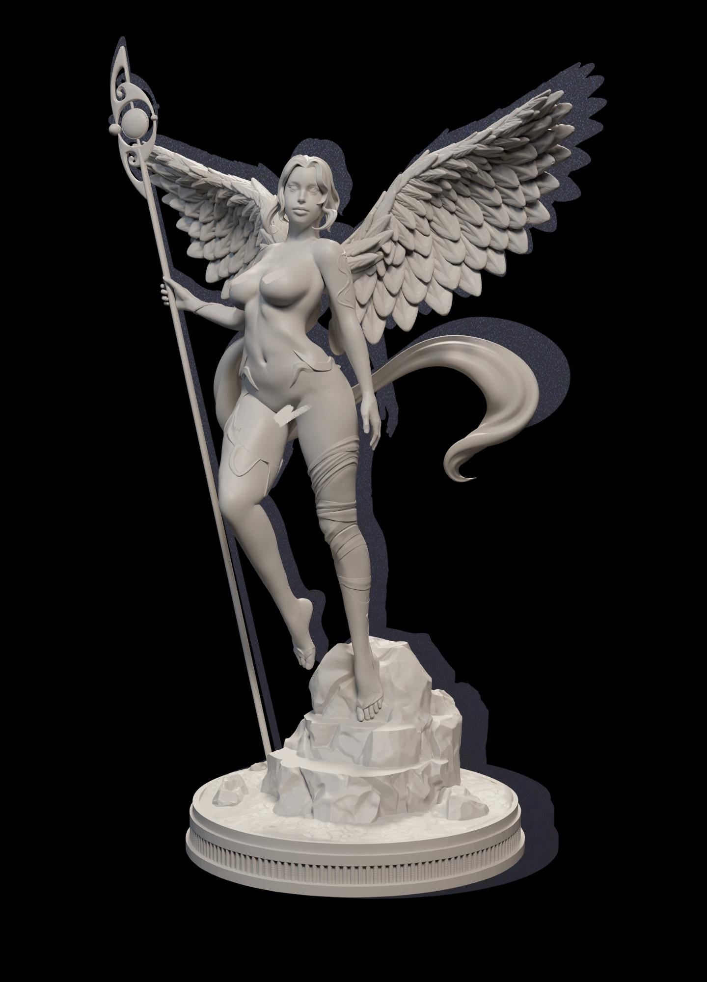Elyndra | Female Angel Holy Divine Collectible Resin Pinup Miniature | by Post Prints