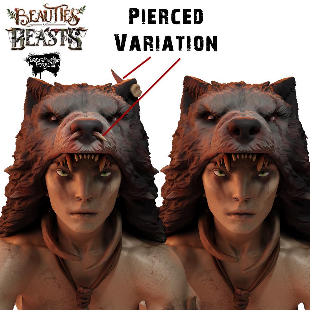Fenris | Female Tribal Barbarian Collectible Resin Pinup Miniature | 40mm / 75mm | by Secret Forge