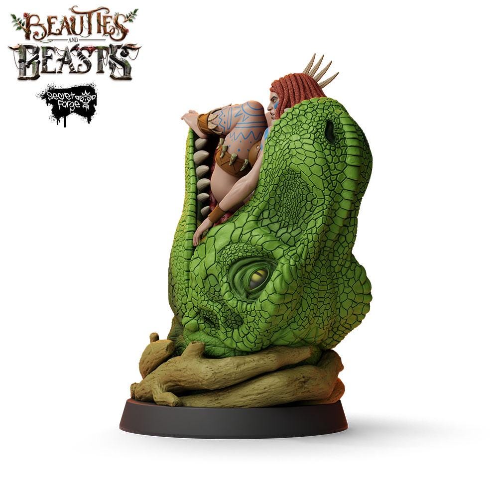 Ragna | Female Tribal Barbarian Warrior Collectible Resin Pinup Miniature | 40mm / 75mm | by Secret Forge