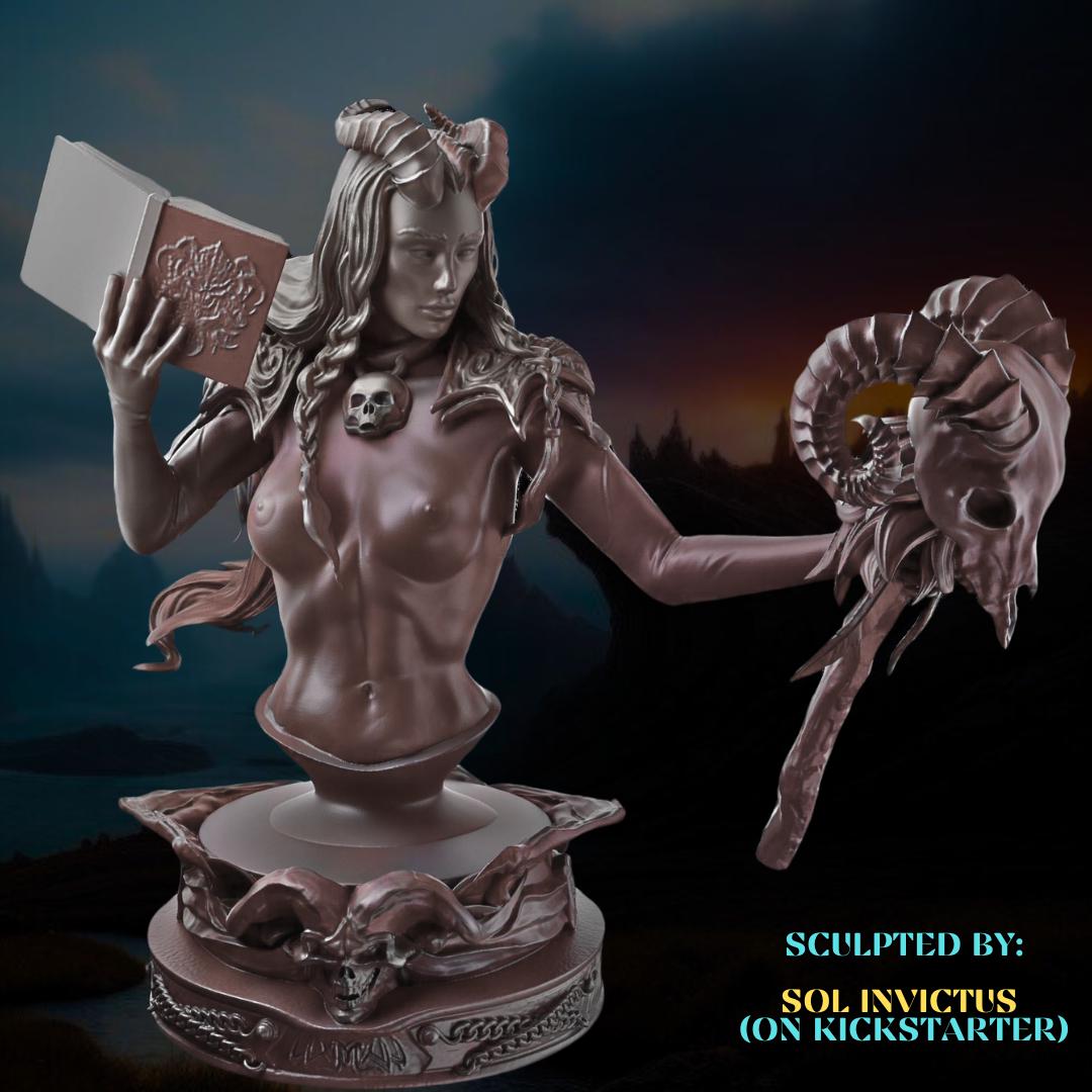 Tiefling Busts | Collectible Resin Miniature Tiefling Warlock, Paladin, Barbarian | by Sol Invictus
