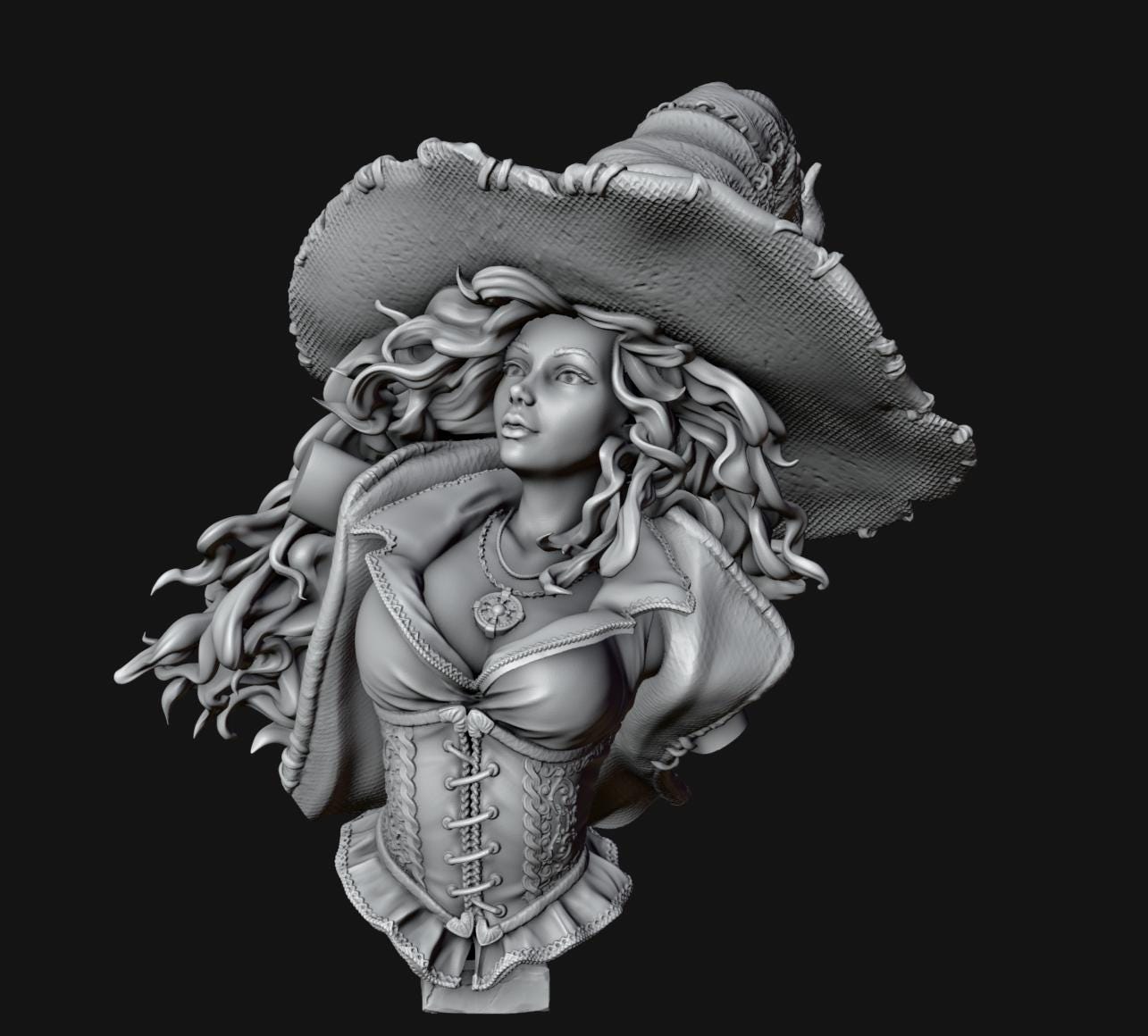 Beatrix of the Pumpkin Witch Bust | Collectible Resin Miniature Statue | by Solgood Forge