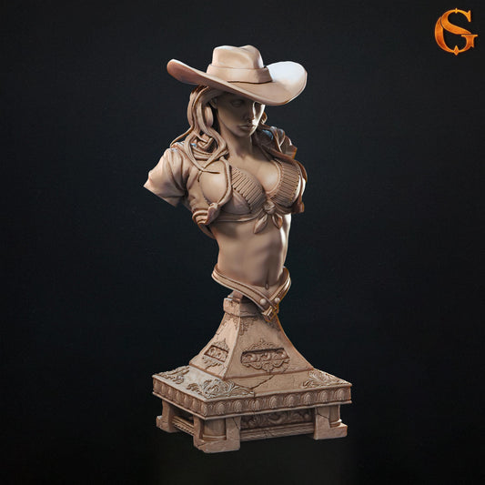 Sixgun Charlene Bust | Collectible Resin Miniature Statue | by Solgood Forge