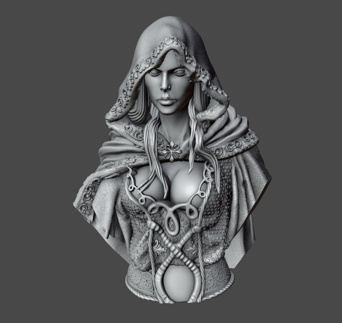 Thanatas Bust | Collectible Resin Miniature Statue | by Solgood Forge