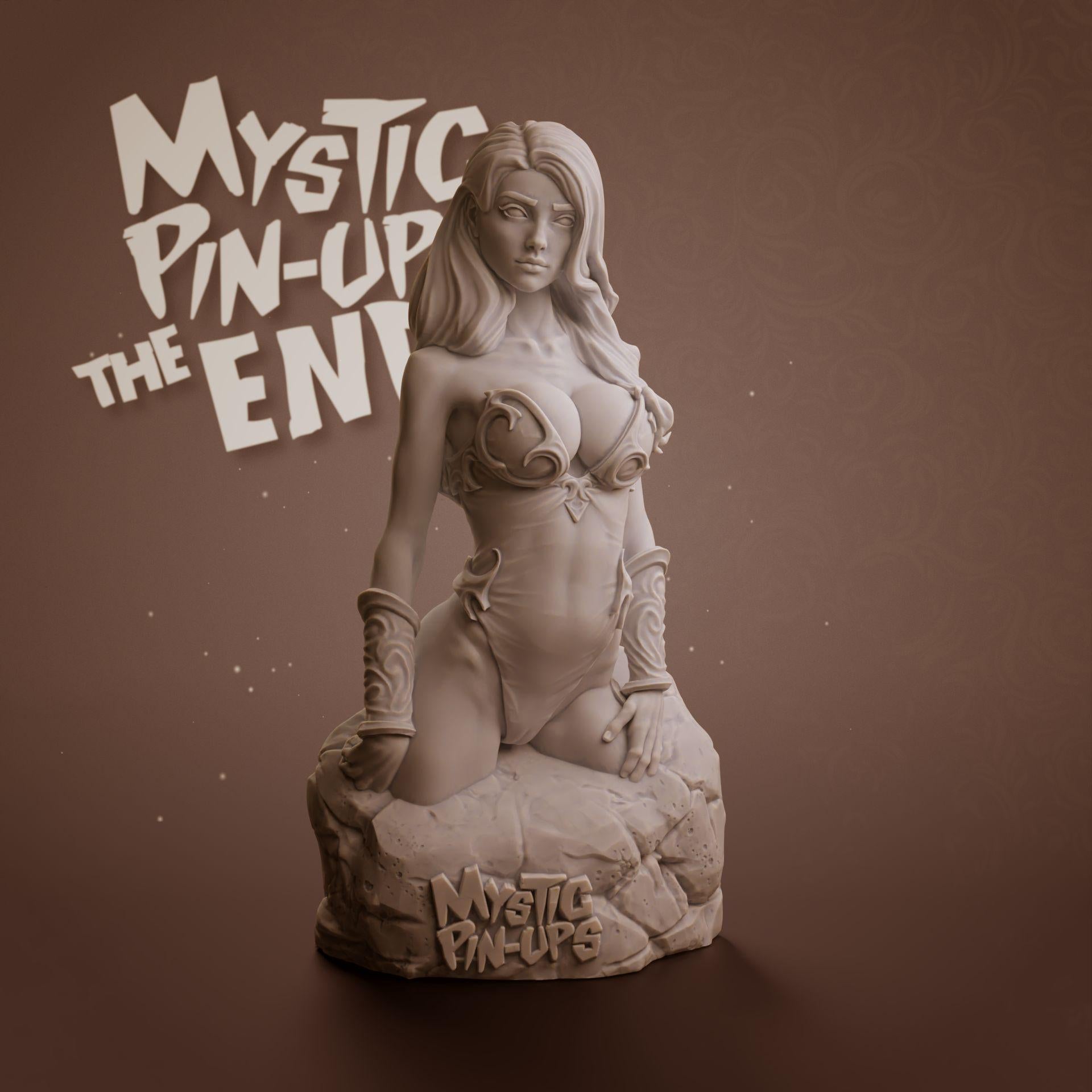 Arietta | Female Fantasy miniature Witch Mystic pin up miniature 3D Resin printed model | 75mm | by Nomad Sculpts