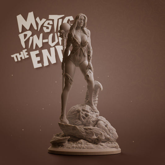 Branwen | Female Fantasy miniature Witch Mystic pin up miniature 3D Resin printed model | 75mm | by Nomad Sculpts