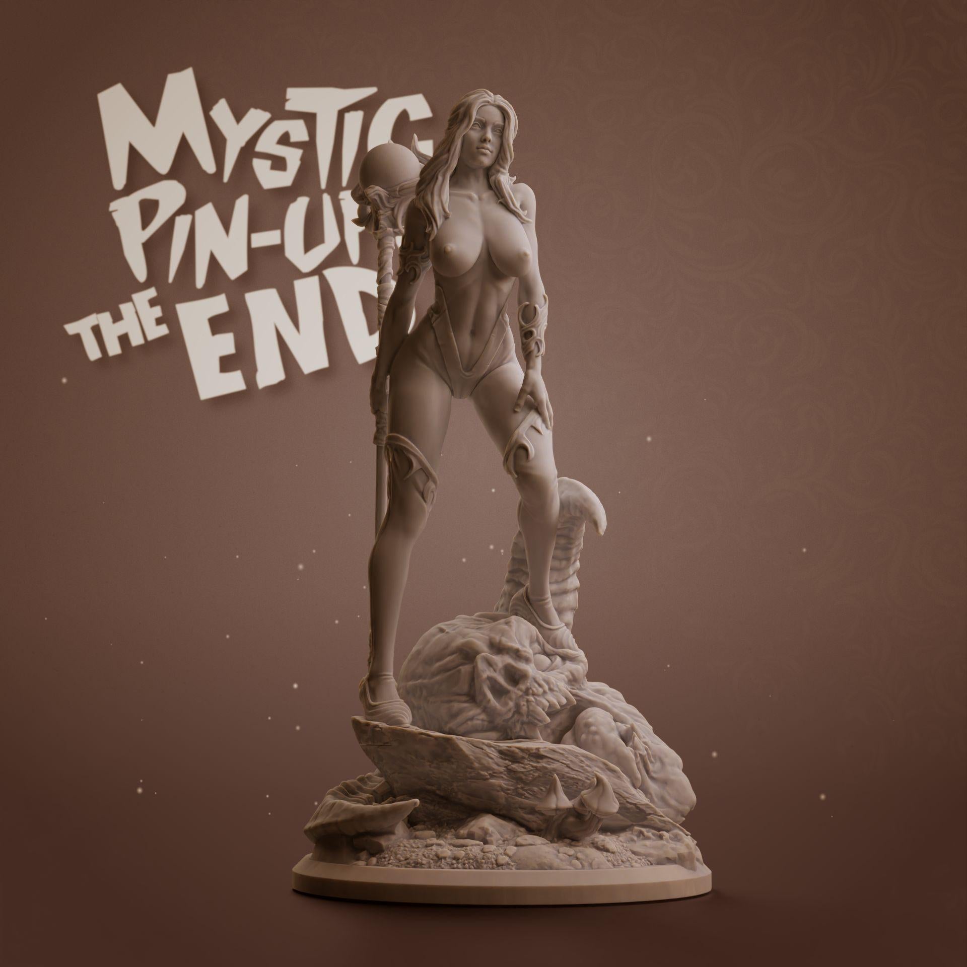 Branwen | Female Fantasy miniature Witch Mystic pin up miniature 3D Resin printed model | 75mm | by Nomad Sculpts