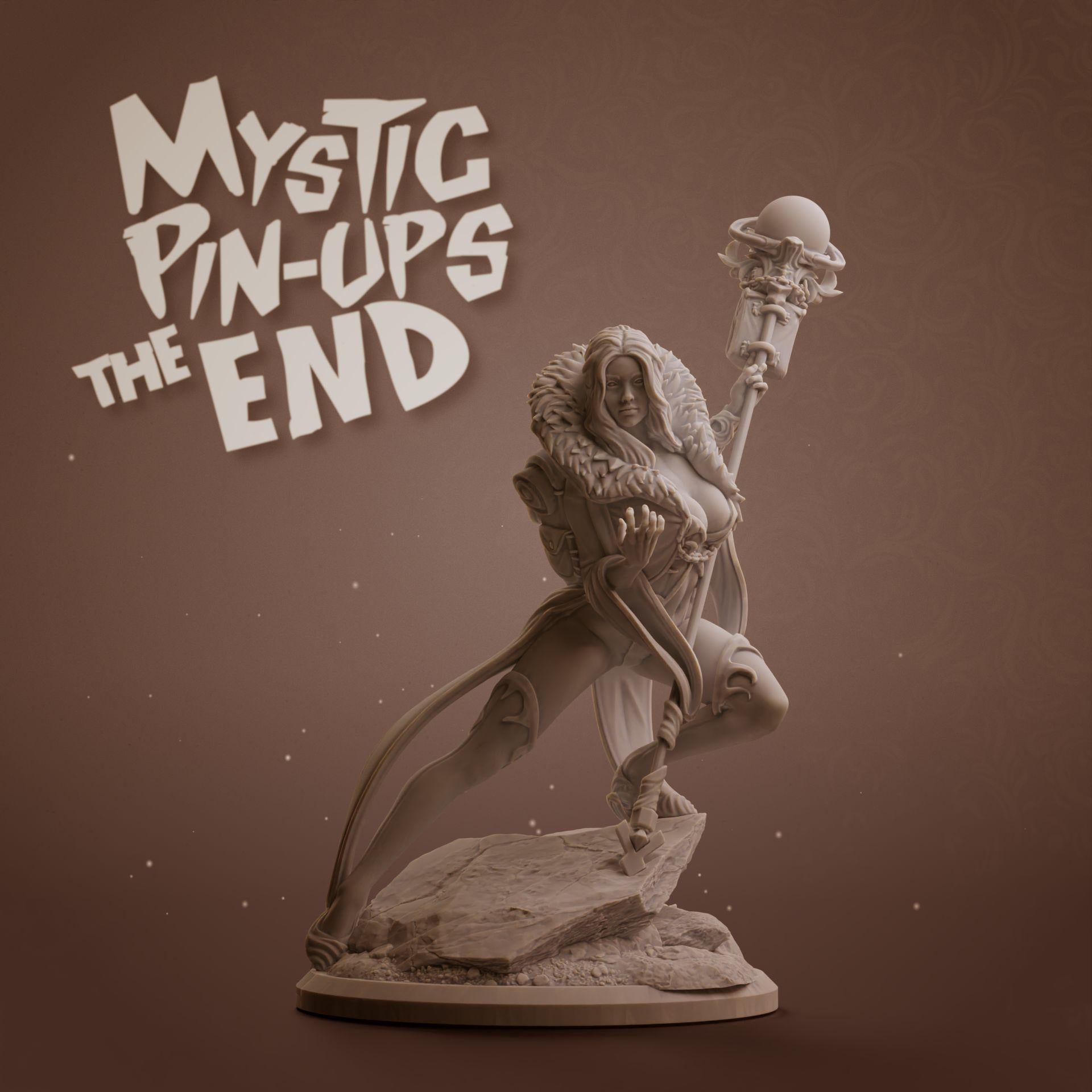 Branwen | Female Fantasy miniature Witch Mystic pin up miniature 3D Resin printed model | 75mm | by Nomad Sculpts