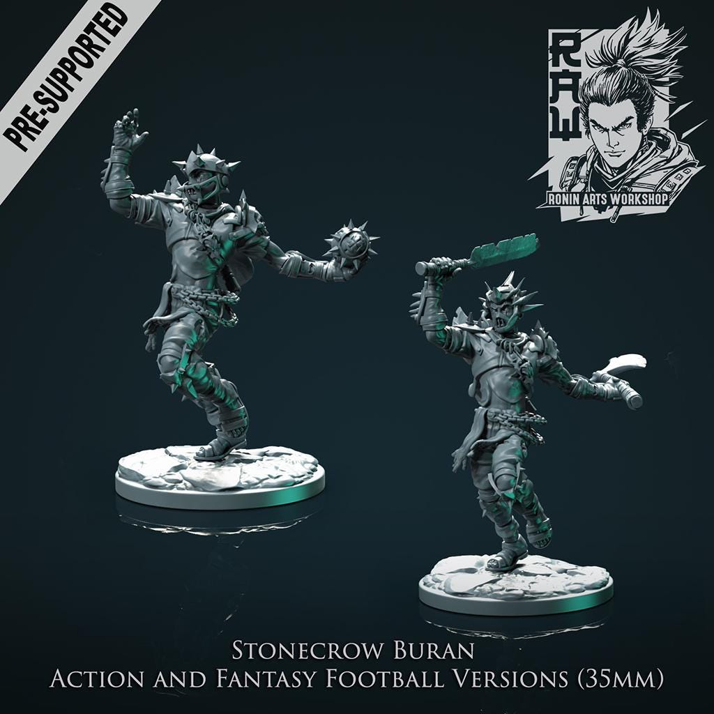 Buran the Stonecrow Hunter | Fantasy Football Collectible Miniature | 54mm / 75mm | by RoninArtsWorkshop